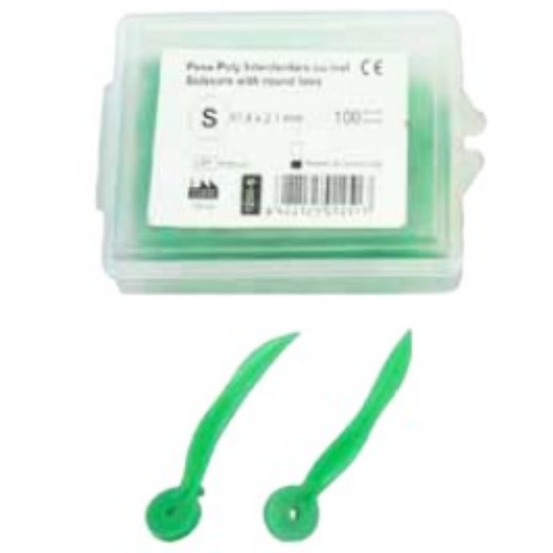 Pene Poly Interdentare cu inel verzi - S  - 100 bucati